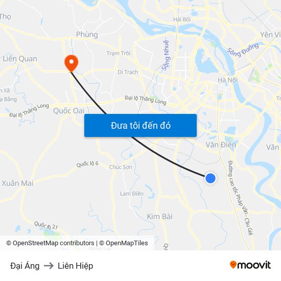 Đại Áng to Liên Hiệp map