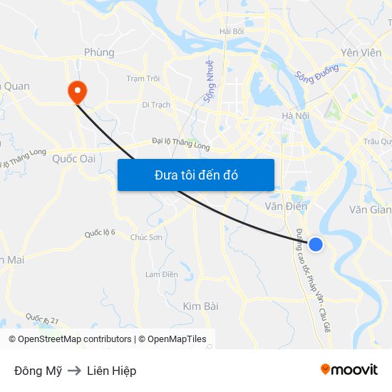 Đông Mỹ to Liên Hiệp map