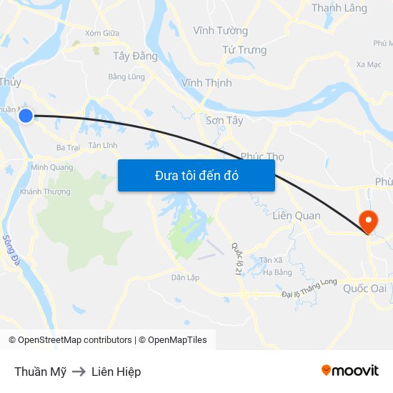 Thuần Mỹ to Liên Hiệp map