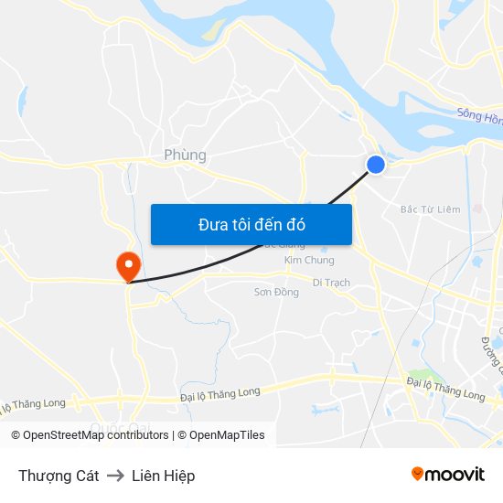 Thượng Cát to Liên Hiệp map