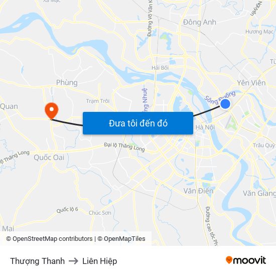 Thượng Thanh to Liên Hiệp map