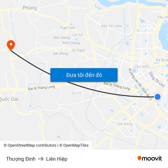 Thượng Đình to Liên Hiệp map