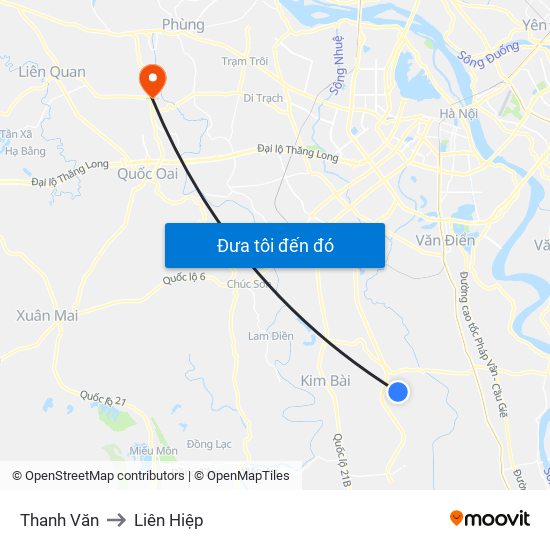 Thanh Văn to Liên Hiệp map