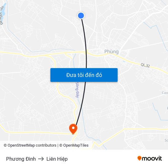 Phương Đình to Liên Hiệp map