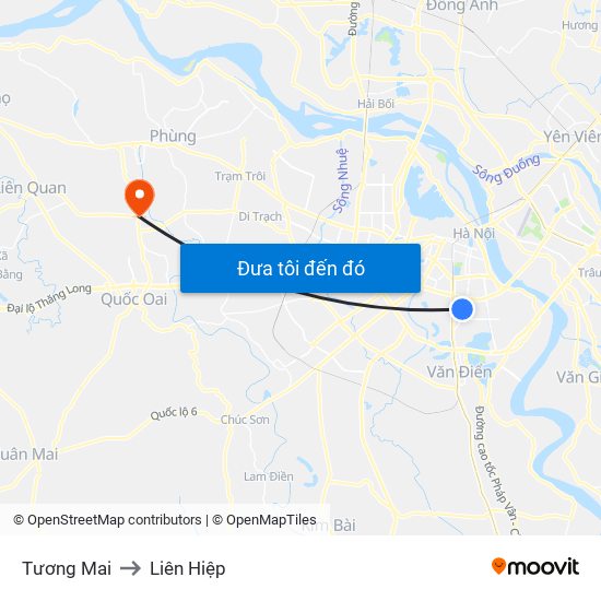 Tương Mai to Liên Hiệp map