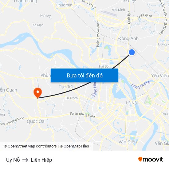 Uy Nỗ to Liên Hiệp map