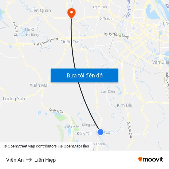 Viên An to Liên Hiệp map