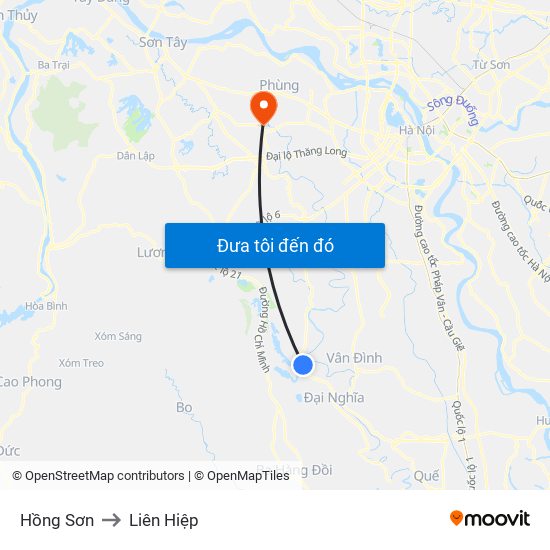 Hồng Sơn to Liên Hiệp map