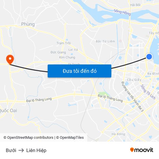 Bưởi to Liên Hiệp map