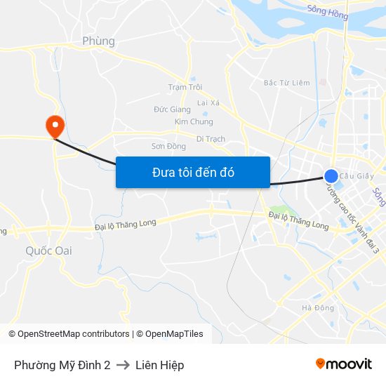 Phường Mỹ Đình 2 to Liên Hiệp map