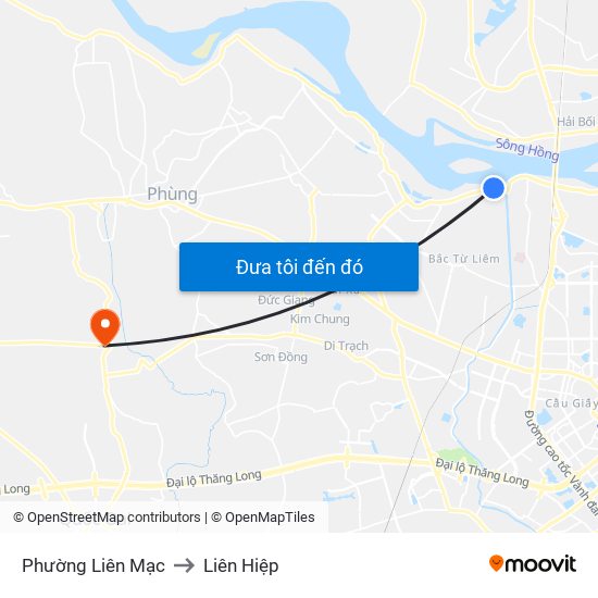 Phường Liên Mạc to Liên Hiệp map