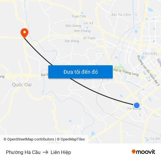 Phường Hà Cầu to Liên Hiệp map