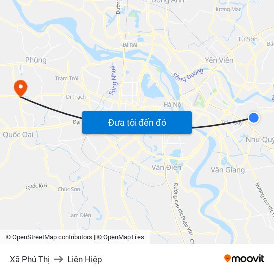 Xã Phú Thị to Liên Hiệp map