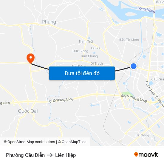 Phường Cầu Diễn to Liên Hiệp map