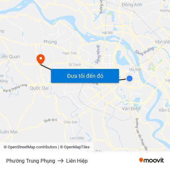 Phường Trung Phụng to Liên Hiệp map