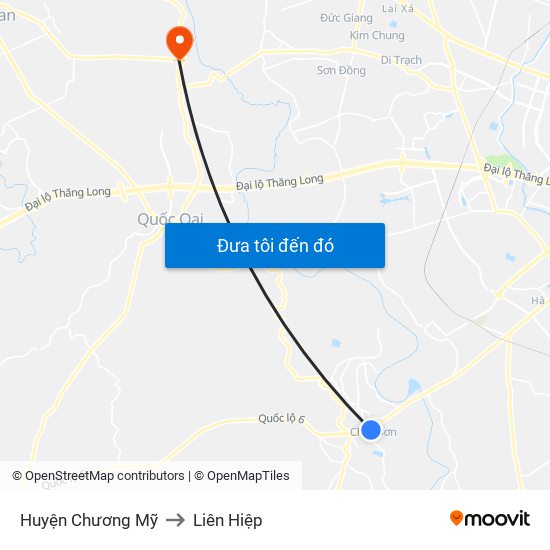 Huyện Chương Mỹ to Liên Hiệp map