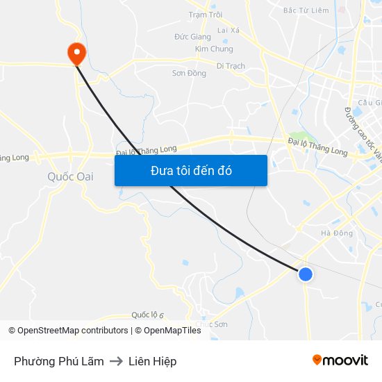 Phường Phú Lãm to Liên Hiệp map