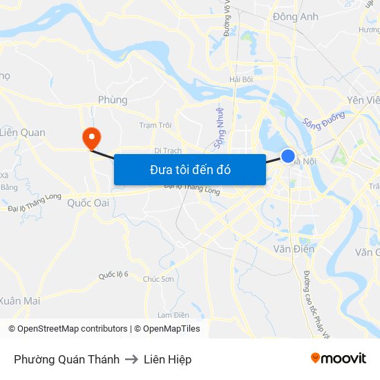 Phường Quán Thánh to Liên Hiệp map