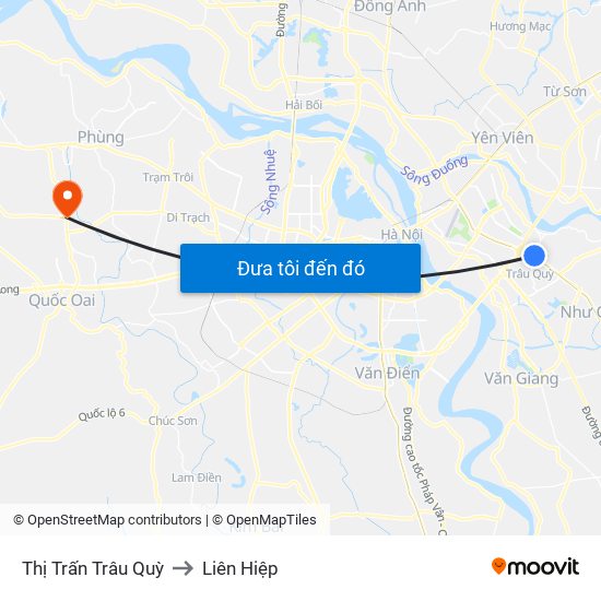 Thị Trấn Trâu Quỳ to Liên Hiệp map