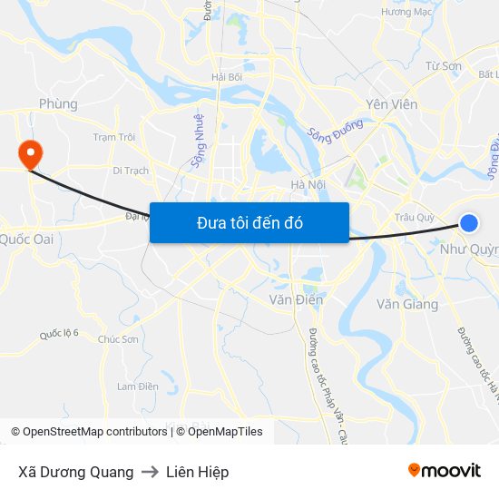 Xã Dương Quang to Liên Hiệp map