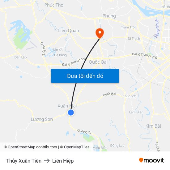 Thủy Xuân Tiên to Liên Hiệp map