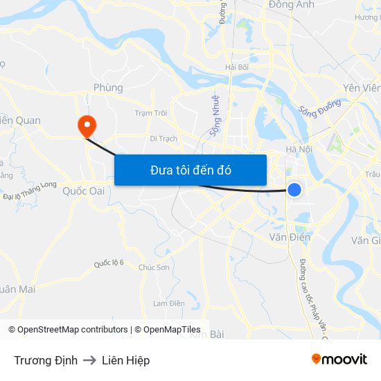 Trương Định to Liên Hiệp map