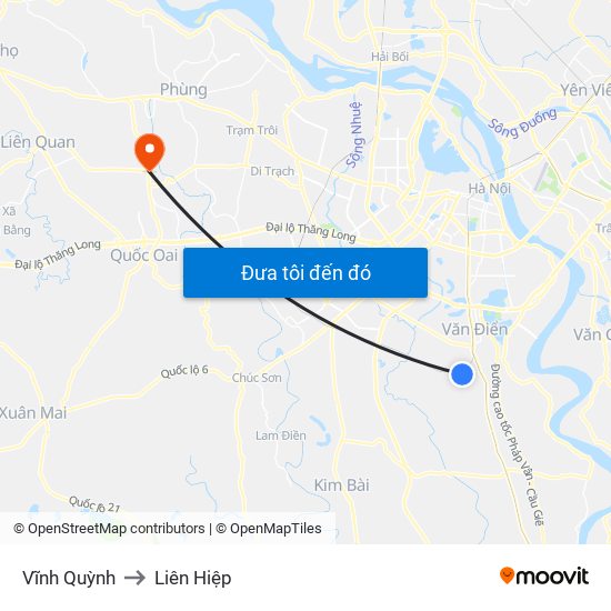 Vĩnh Quỳnh to Liên Hiệp map