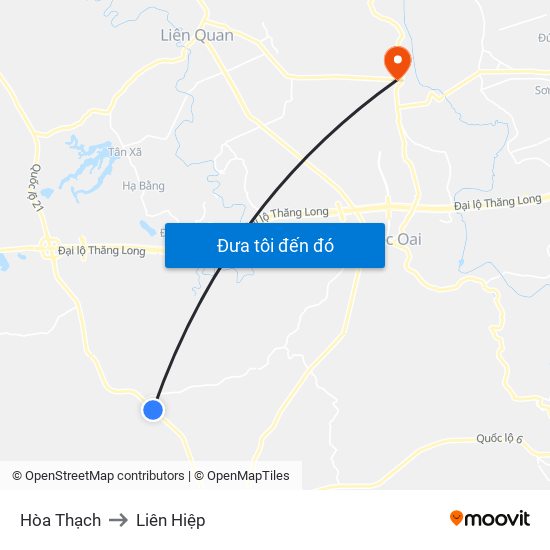 Hòa Thạch to Liên Hiệp map