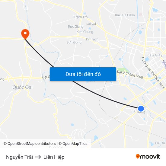 Nguyễn Trãi to Liên Hiệp map