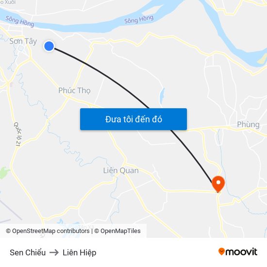 Sen Chiểu to Liên Hiệp map