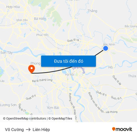 Võ Cường to Liên Hiệp map