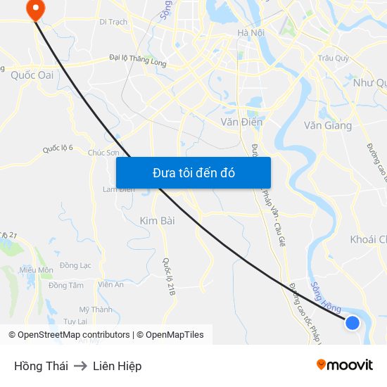 Hồng Thái to Liên Hiệp map
