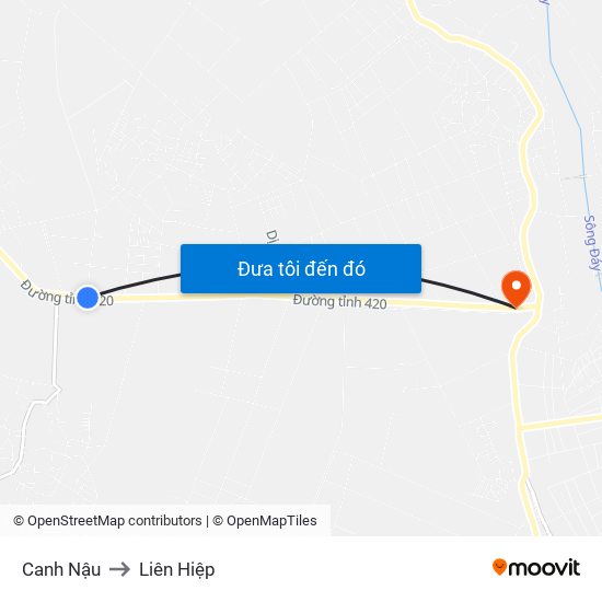 Canh Nậu to Liên Hiệp map