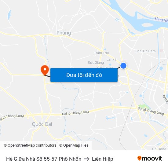 Hè Giữa Nhà Số 55-57 Phố Nhổn to Liên Hiệp map