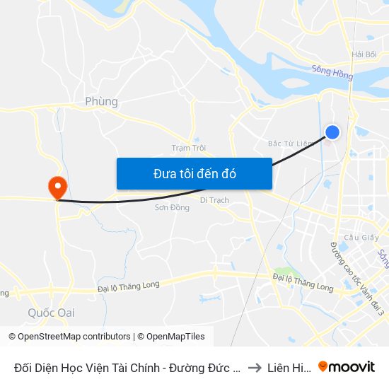 Đối Diện Học Viện Tài Chính - Đường Đức Thắng to Liên Hiệp map