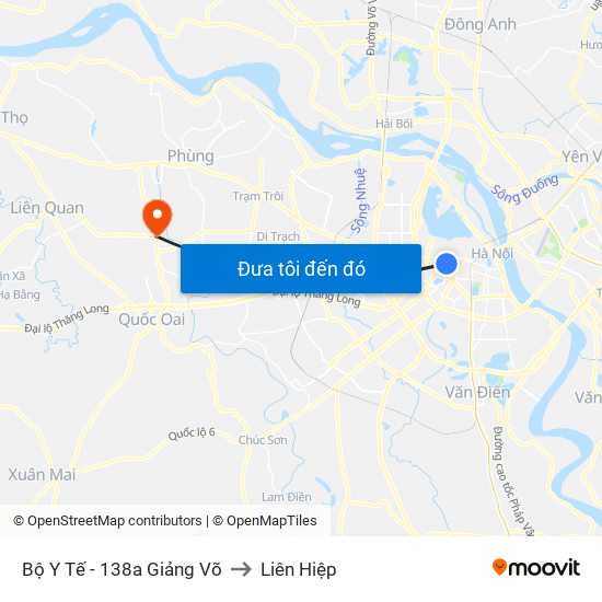 Bộ Y Tế - 138a Giảng Võ to Liên Hiệp map