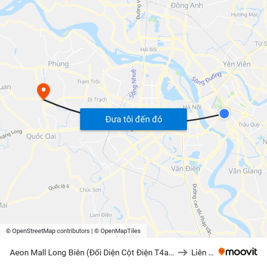 Aeon Mall Long Biên (Đối Diện Cột Điện T4a/2a-B Đường Cổ Linh) to Liên Hiệp map