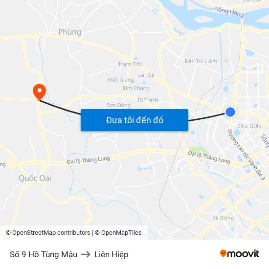 Số 9 Hồ Tùng Mậu to Liên Hiệp map