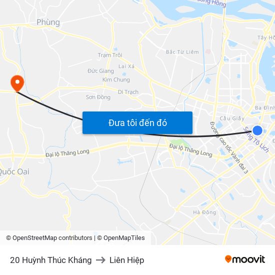20 Huỳnh Thúc Kháng to Liên Hiệp map