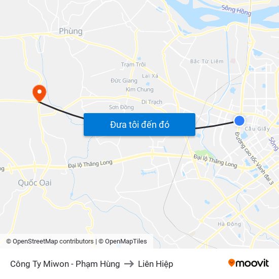 Bệnh Viện Đa Khoa Y Học Cổ Truyền - 6 Phạm Hùng to Liên Hiệp map