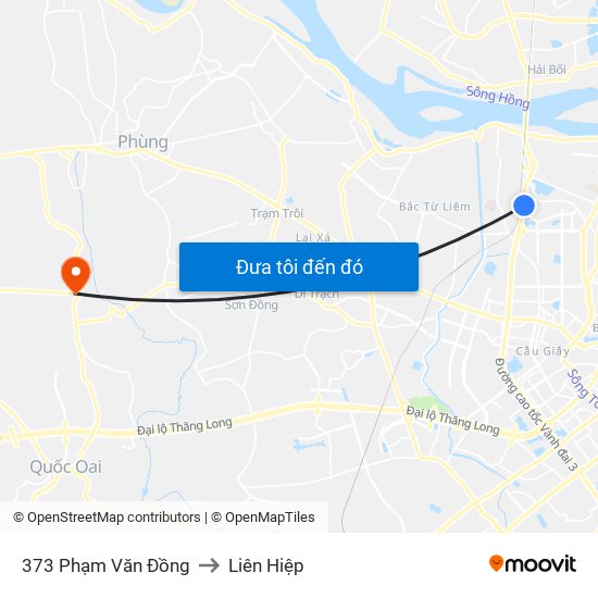 373 Phạm Văn Đồng to Liên Hiệp map