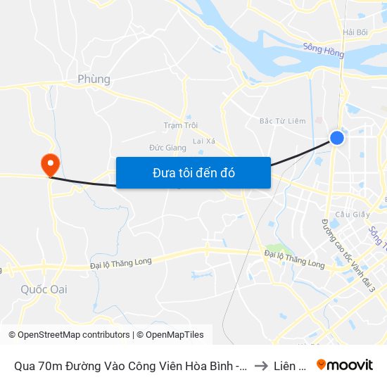 Qua 70m Đường Vào Công Viên Hòa Bình - Phạm Văn Đồng to Liên Hiệp map