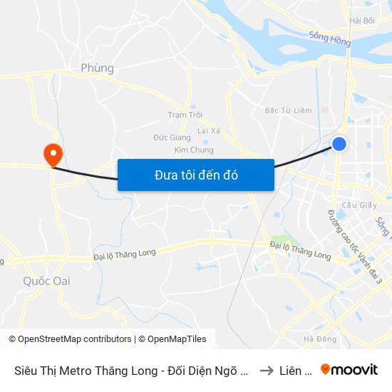 Siêu Thị Metro Thăng Long - Đối Diện Ngõ 599 Phạm Văn Đồng to Liên Hiệp map