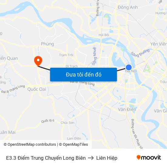 E3.3 Điểm Trung Chuyển Long Biên to Liên Hiệp map