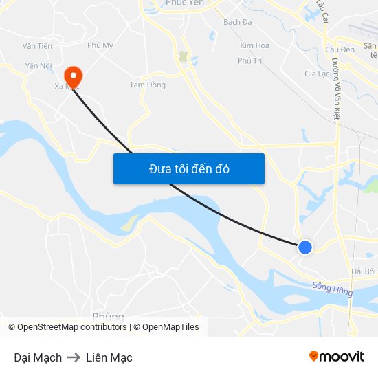 Đại Mạch to Liên Mạc map