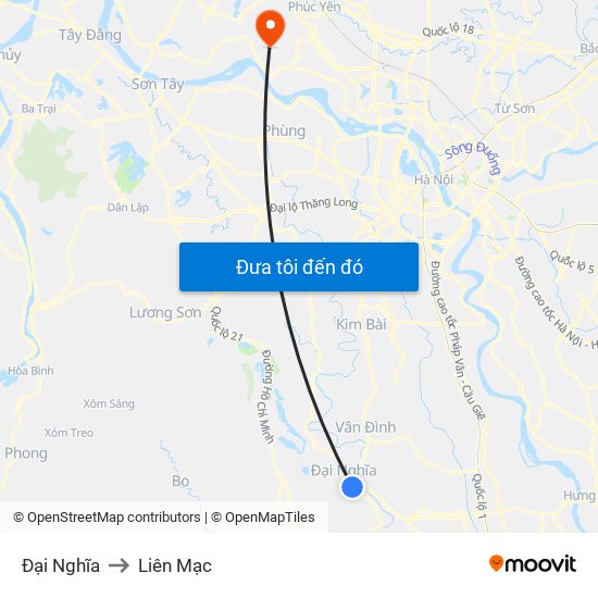 Đại Nghĩa to Liên Mạc map