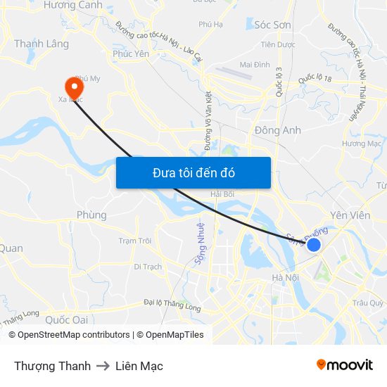 Thượng Thanh to Liên Mạc map