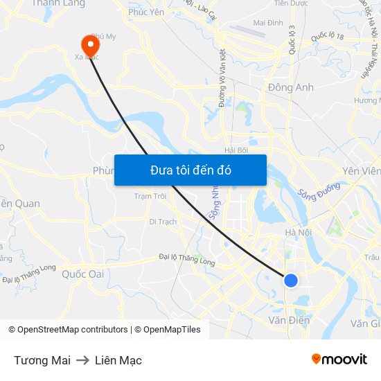 Tương Mai to Liên Mạc map