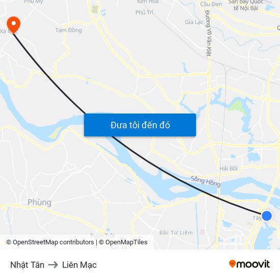 Nhật Tân to Liên Mạc map