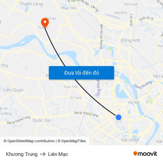 Khương Trung to Liên Mạc map